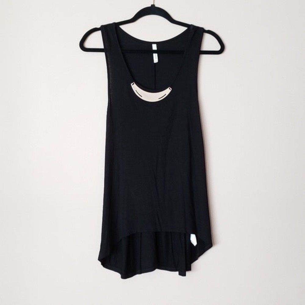 Black tank top with metal detailing